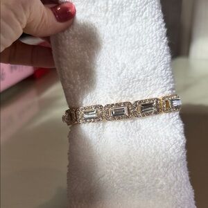 Source Unknown Gold and Silver Geometric Bracelet